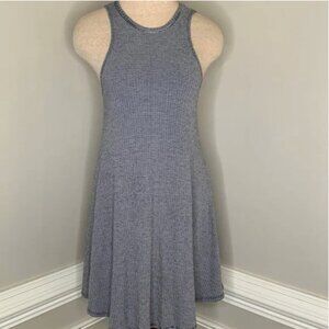 Striped Sleeveless Back Cut Out Fit and Flare Dress